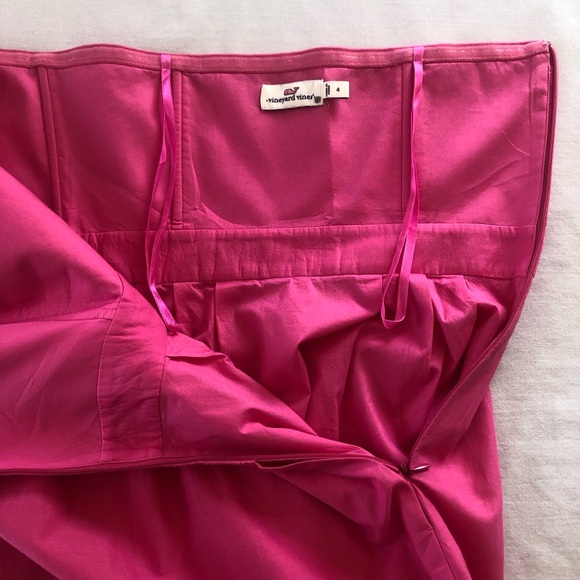 Vineyard Vines Fish Eyelet in Pink Cotton Strapless Fit & Flare Size 4 - Picture 5 of 16